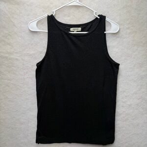 Madewell XXS Women’s Black Modern Linen Tank Crew Neck Tee